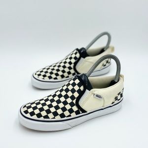 Vans checkered slip on black and white kids 3.5